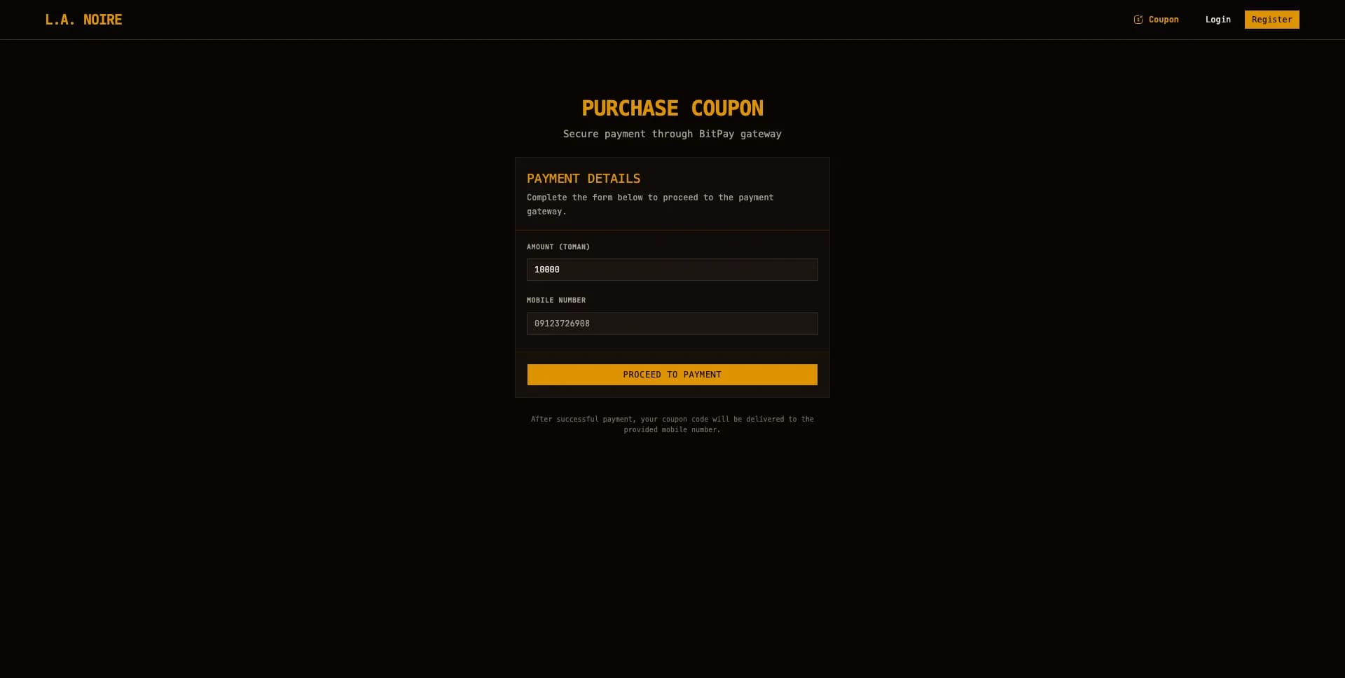 Purchase coupon payment flow